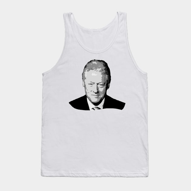 Bill Clinton Gryscale Pop Art Tank Top by Nerd_art